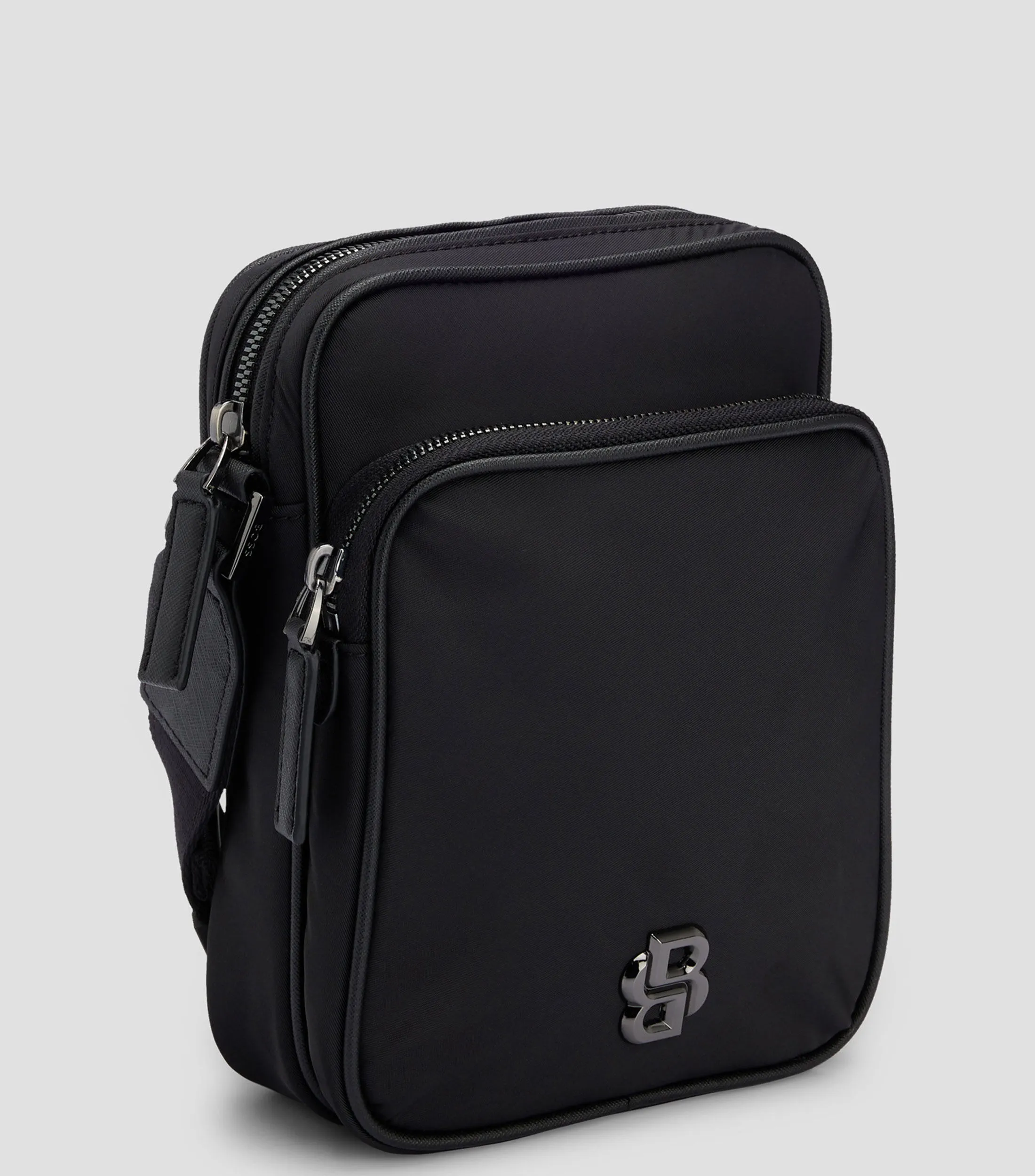 Boss Bolso messenger de sarga con monograma Double B Hombre