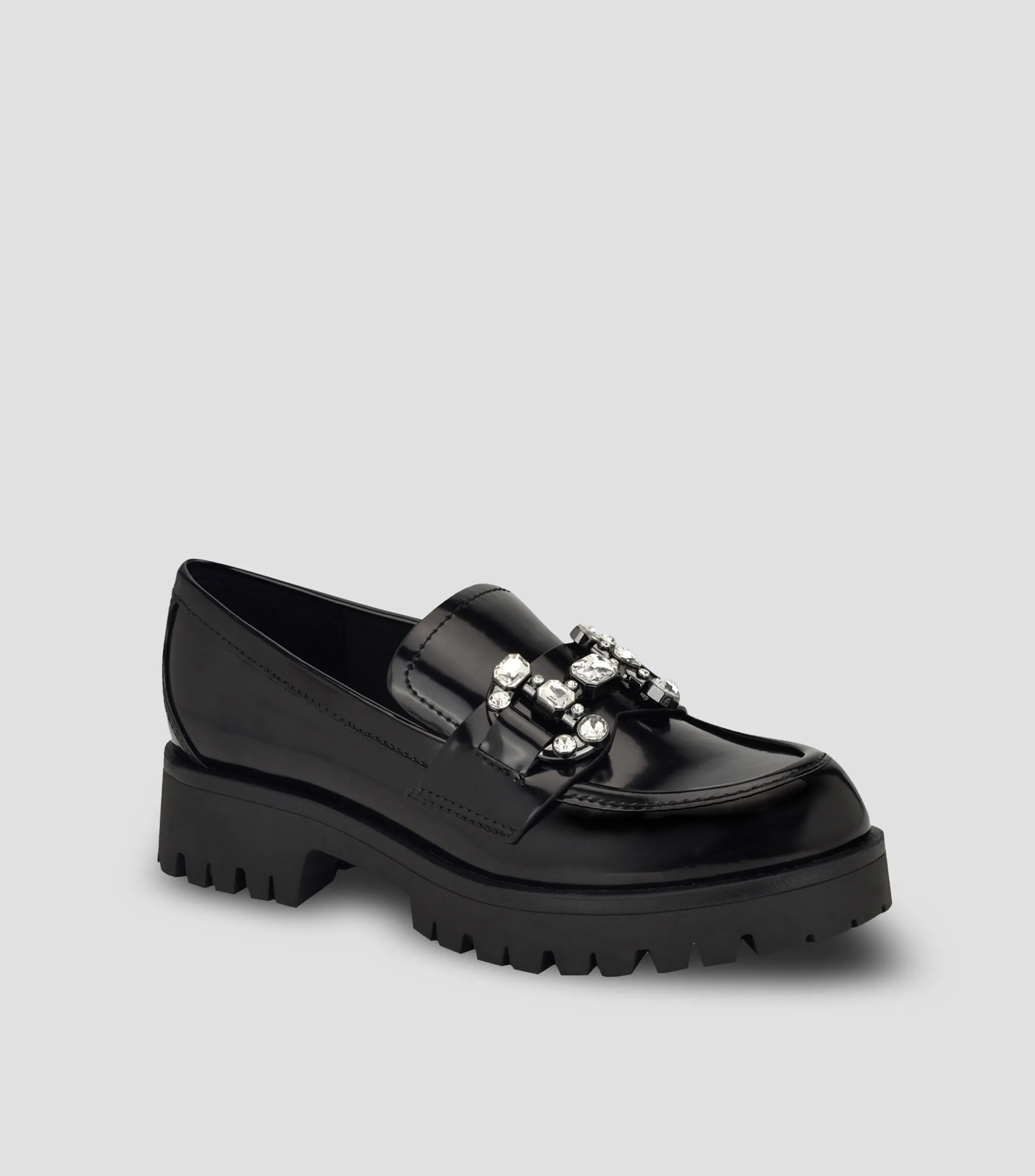Nine West Mocasines de tacón bajo ancho con cristales Mujer