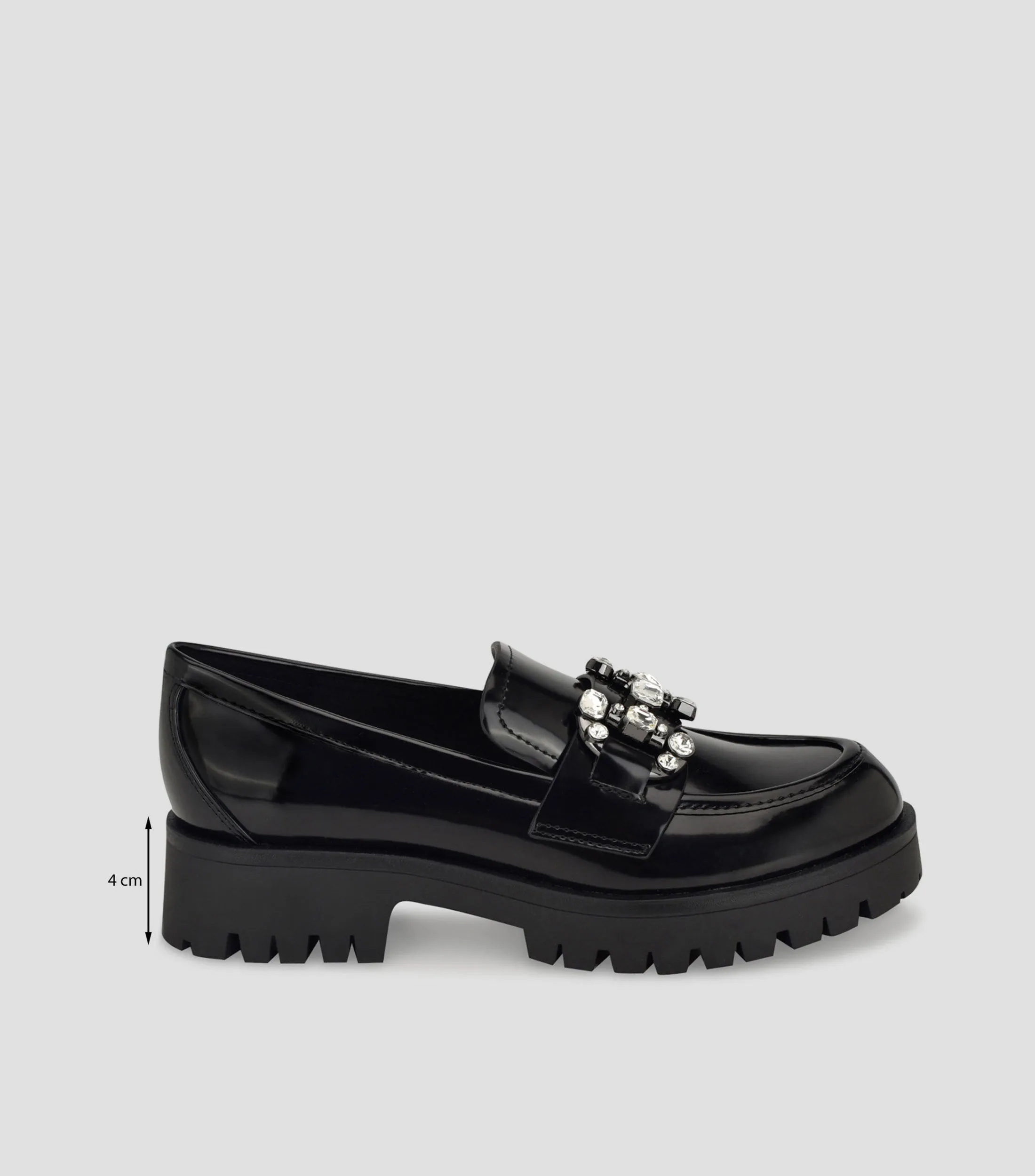 Nine West Mocasines de tacón bajo ancho con cristales Mujer