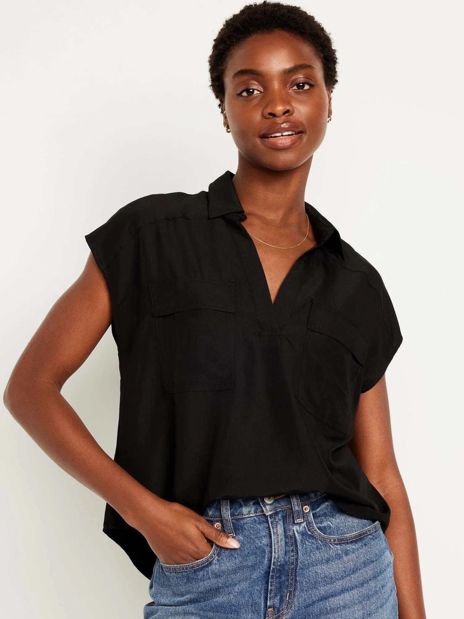 OLD NAVY Blusa Utility Old Navy Mujer