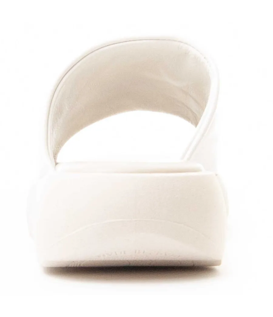 Sandalia De Piel Para Mujer.  Wikers  Elba  83720 Blanco