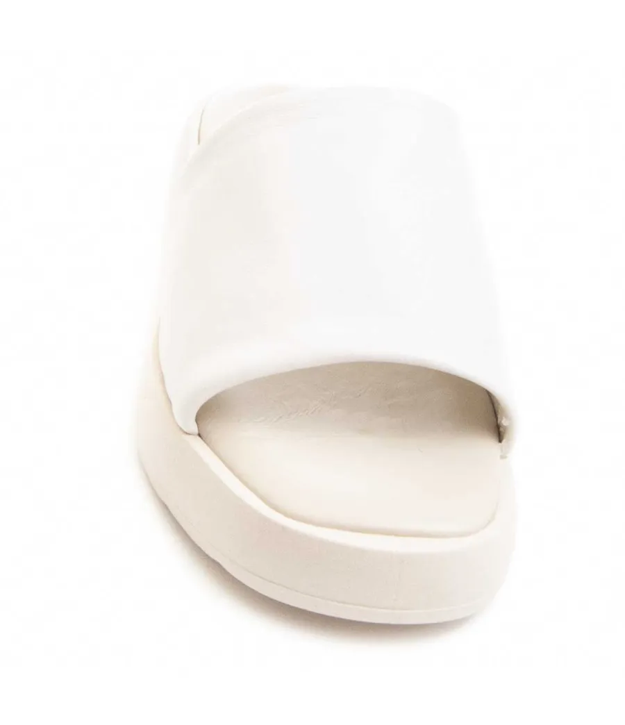 Sandalia De Piel Para Mujer.  Wikers  Elba  83720 Blanco